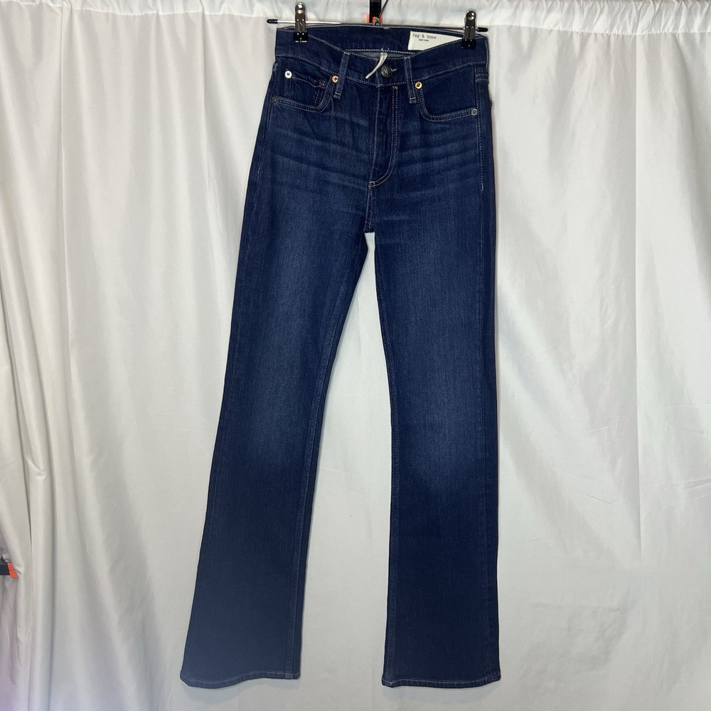 Rag & Bone Women’s Peyton Mid Rise Bootcut Jeans Blue Size 23 Stretch Denim